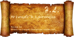 Hrivnyák Laurencia névjegykártya